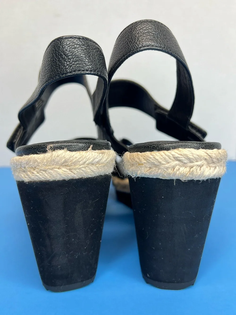Eileen Fisher Winnie Womens Tumbled Leather Wedge Espradilles Black Sz 8M LKNW